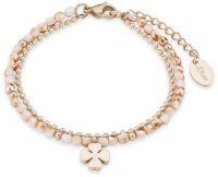 Bracelet perles double rang avec pendentif trèfle - s.Oliver Jewelry modèle: 2018361