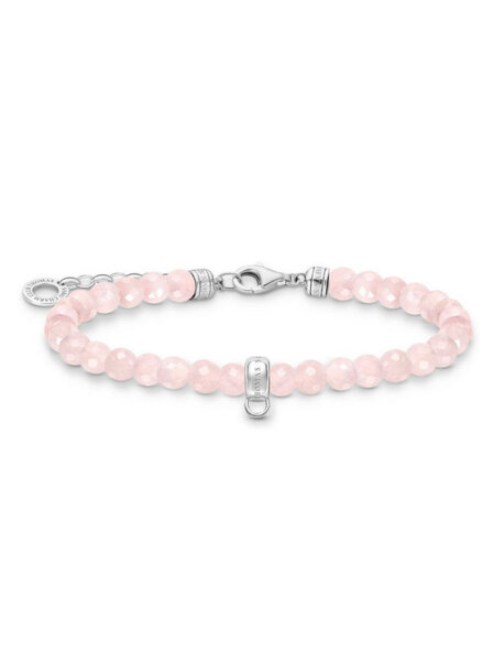 Charm bracelet avec perles de quartz rose - Thomas Sabo modèle: A2097-034-9