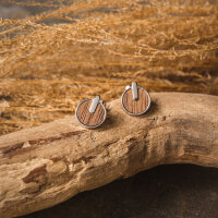 Opacity boucles d’oreilles rondes avec élément en bois - Holzkern modèle: Jewelry