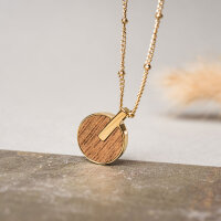 Opacity collier avec pendentif rond en bois - Holzkern modèle: Jewelry