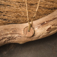 Opacity collier avec pendentif rond en bois - Holzkern modèle: Jewelry