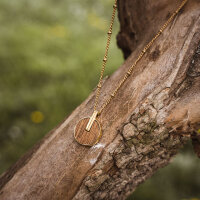 Opacity collier avec pendentif rond en bois - Holzkern modèle: Jewelry