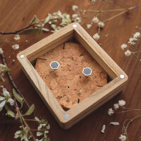 Facade boucles d’oreilles carrées avec marbre noir - Holzkern modèle: Jewelry