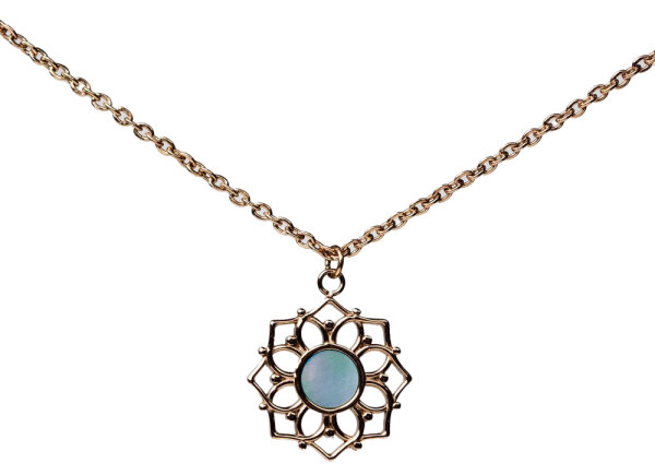Composition collier avec pendentif en nacre bleue - Holzkern modèle: Jewelry
