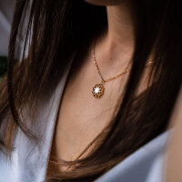 Composition collier avec pendentif en nacre - Holzkern modèle: Jewelry