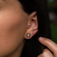 Composition boucles doreilles avec nacre blanche - Holzkern modèle: Jewelry