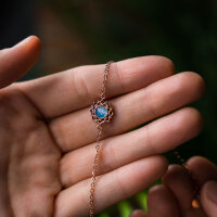 Composition bracelet avec pendentif en nacre bleue - Holzkern modèle: Jewelry