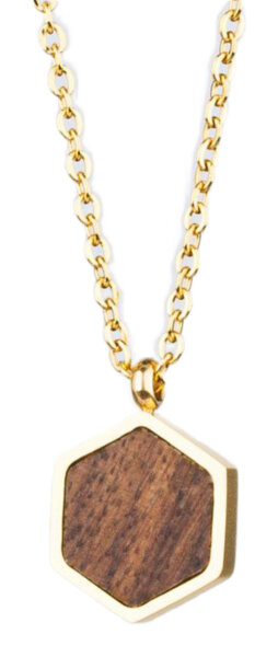 Facade collier avec pendentif carré en bois - Holzkern modèle: Jewelry