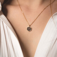 Facade collier avec pendentif carré en bois - Holzkern modèle: Jewelry