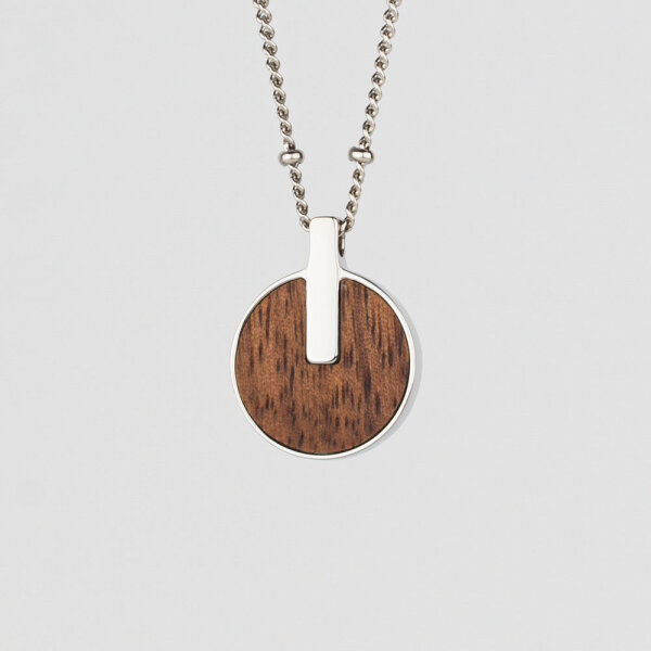 Opacity collier avec pendentif rond en bois - Holzkern modèle: Jewelry