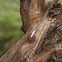 Opacity collier avec pendentif rond en bois - Holzkern modèle: Jewelry
