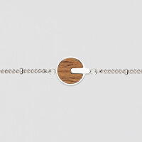Opacity bracelet avec pendentif rond en bois - Holzkern...