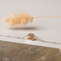 Opacity bracelet avec pendentif rond en bois - Holzkern modèle: Jewelry