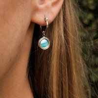 Zendala boucles doreilles pendantes avec pendentif rond - Holzkern modèle: Jewelry