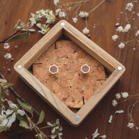 Facade boucles doreilles carrées avec élément en bois - Holzkern modèle: Jewelry