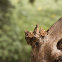 Opacity boucles doreilles rondes avec élément en bois - Holzkern modèle: Jewelry