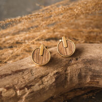 Opacity boucles doreilles rondes avec élément en bois - Holzkern modèle: Jewelry