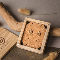 Opacity boucles doreilles rondes avec élément en bois - Holzkern modèle: Jewelry