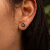 Shade puces doreilles soleil avec nacre bleue - Holzkern modèle: Jewelry