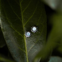 Shade puces doreilles soleil avec nacre bleue - Holzkern modèle: Jewelry