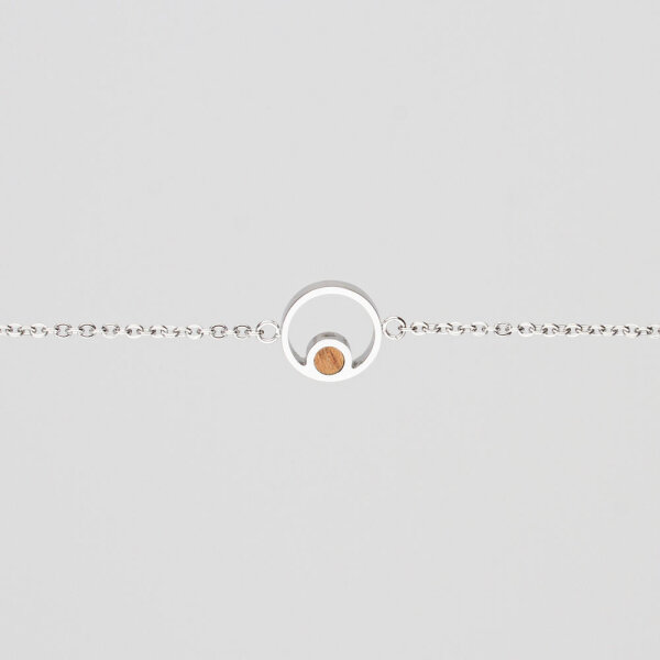 Pigment collier avec pendentif rond et élément en bois - Holzkern modèle: Jewelry