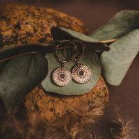 Stencil boucles doreilles pendantes avec pendentif rond - Holzkern modèle: Jewelry