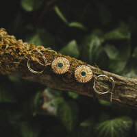 Stencil boucles doreilles pendantes avec pendentif rond - Holzkern modèle: Jewelry