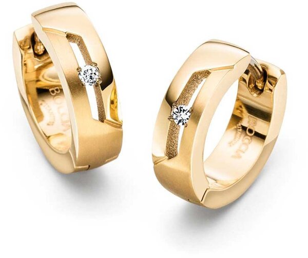 Créoles en titane avec 2 diamants - Boccia Jewelry modèle: 05045-05