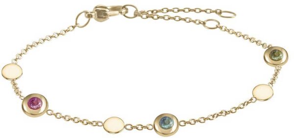 Bracelet avec 5 tourmalines colorées en serti clos - Boccia Jewelry modèle: 03042-02