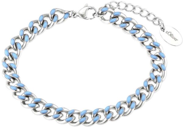 Bracelet maille gourmette avec accents démail bleu - s.Oliver Jewelry modèle: 2037973