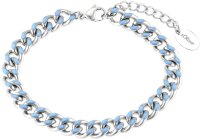 Bracelet maille gourmette avec accents démail bleu...