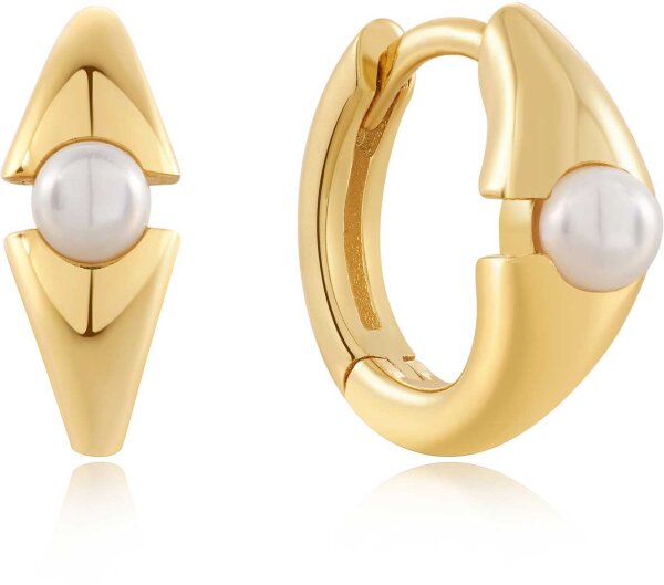 ANIA HAIE E054-03G créoles géométriques avec une perle