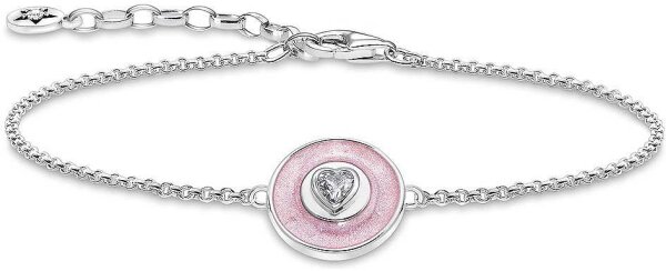 Bracelet avec pendentif rose et petit cœur en pierre - Thomas Sabo modèle: A2143-691-9