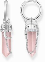 Créoles avec pendentif en cristal et chaîne...