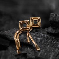 Awakening boucles doreilles (Marbre/Or) puces doreilles avec pendentif chaîne - Holzkern modèle: Jewelry