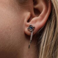 Awakening boucles doreilles (Lapis-lazuli/Argent) puces doreilles avec pendentif chaîne - Holzkern modèle: Jewelry