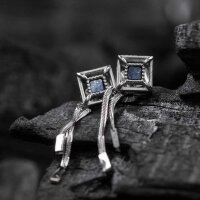 Awakening boucles doreilles (Lapis-lazuli/Argent) puces doreilles avec pendentif chaîne - Holzkern modèle: Jewelry