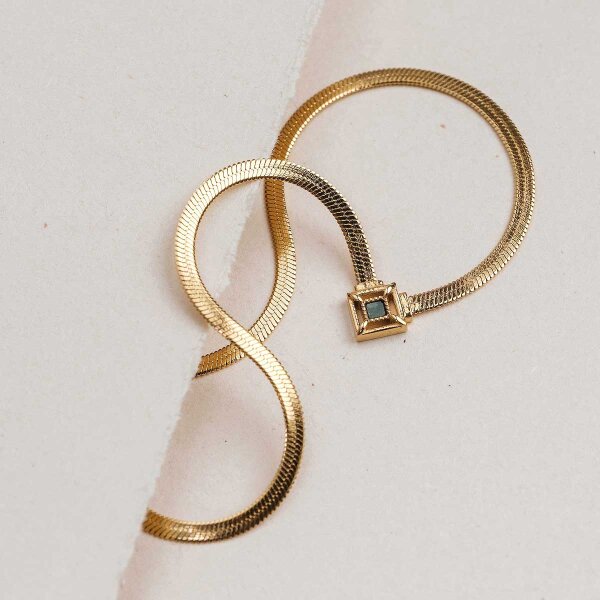 Awakening collier (Marbre/Or) chaîne serpent avec pendentif rectangulaire - Holzkern modèle: Jewelry