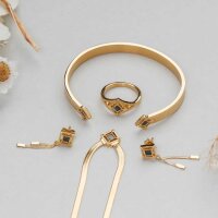 Awakening collier (Marbre/Or) chaîne serpent avec pendentif rectangulaire - Holzkern modèle: Jewelry