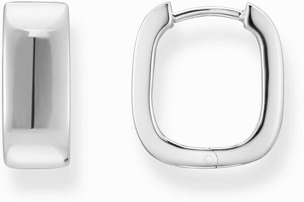 Créoles couleur argent, de forme carrée et au design minimaliste - Thomas Sabo modèle: CR744-001-21