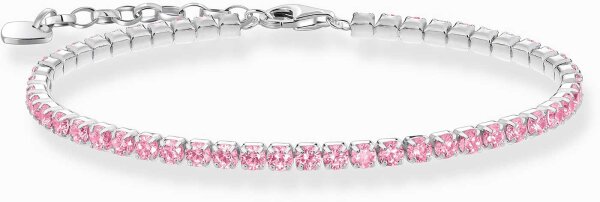 Bracelet tennis avec petits zirconias roses - Thomas Sabo modèle: A2167-051-9