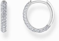 Créoles couleur argent serties de zirconias -...