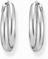 Grandes créoles couleur argent, dans un design entrelacé inspiré des années 90 - Thomas Sabo modèle: CR732-051-14