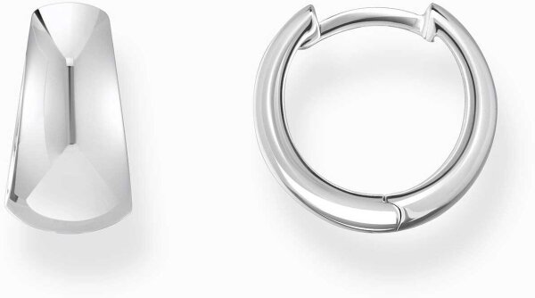 Créoles couleur argent, en forme de trapèze élégante avec un style chunky inspiré des années 90 - Thomas Sabo modèle: CR740-001-21