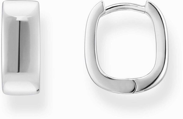 Créoles couleur argent, de forme carrée et au design minimaliste - Thomas Sabo modèle: CR742-001-21