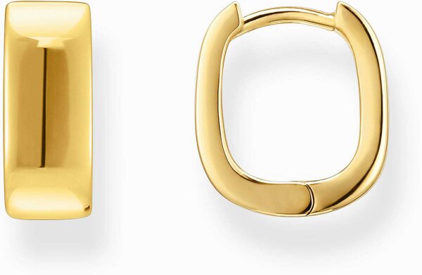 Créoles couleur or, de forme carrée et au design minimaliste - Thomas Sabo modèle: CR743-413-39