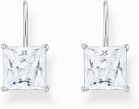 Boucles doreilles pendantes avec un grand zirconia blanc...