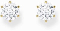 Puces doreilles avec grosse pierre de zirconia blanche taille brillant - Thomas Sabo modèle: H2300-051-14