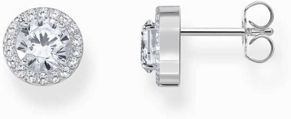 Puces doreilles halo avec pierre blanche taille brillant - Thomas Sabo modèle: H2304-051-14