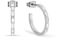 Créoles en acier inoxydable avec petites pierres -...